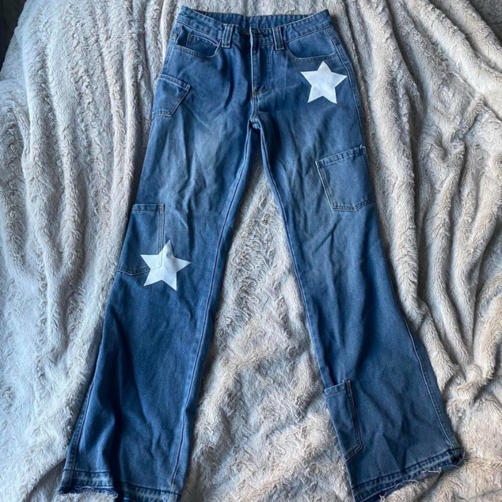 Women's Blue Jeans with Star Accents